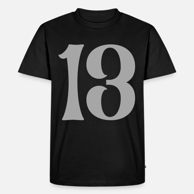 13 - Männer Premium Bio T-Shirt - Schwarz