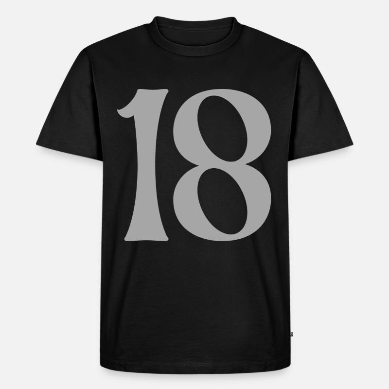 18 - Männer Premium Bio T-Shirt - Schwarz