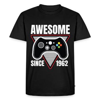 Awesome since 1962 birthday gaming gamer - Men's Premium Organic T-Shirt - black - Front - Nico (187cm)