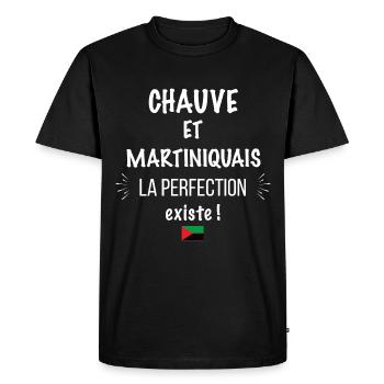 Martiniquais chauve parfait humour Martinique - T-shirt Premium bio Homme - noir - Devant - Nico (187cm)