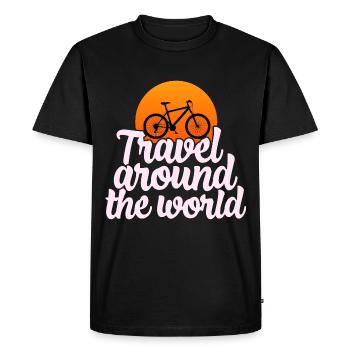 Voyage autour du monde - T-shirt Premium bio Homme - noir - Devant - Nico (187cm)
