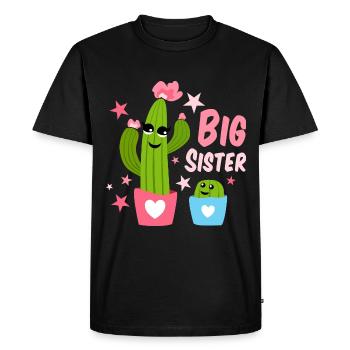 Big Sister Cactus Design - Men's Premium Organic T-Shirt - black - Front - Nico (187cm)