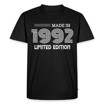 cadeau anniversaire 1992 idée cadeau 1992 - T-shirt Premium bio Homme - noir - Devant - Nico (187cm)