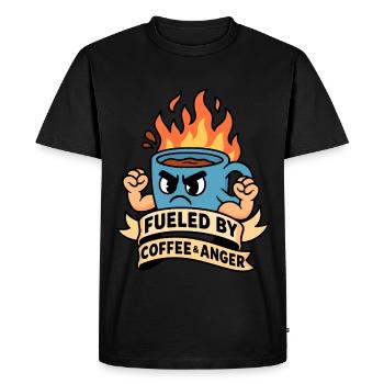 Fueled by Coffee and Anger - Men's Premium Organic T-Shirt - black - Front - Nico (187cm)