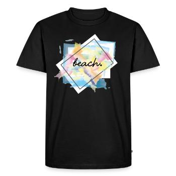 plage, plage - T-shirt Premium bio Homme - noir - Devant - Nico (187cm)