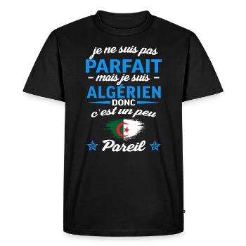 Je suis algérien - T-shirt Premium bio Homme - noir - Devant - Nico (187cm)