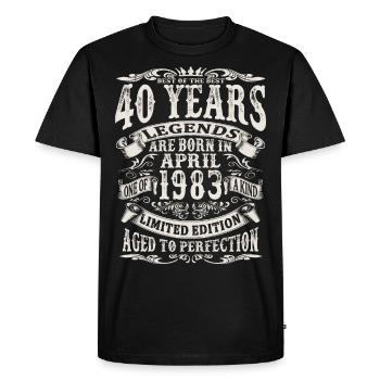 April 1983 - 40 years old - 40th birthday - Men's Premium Organic T-Shirt - black - Front - Nico (187cm)