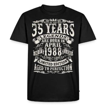 April 1988 - 35 years old - 35th birthday - Men's Premium Organic T-Shirt - black - Front - Nico (187cm)
