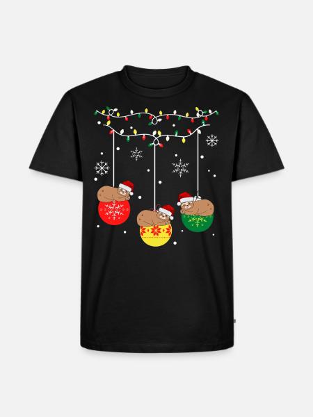 Christmas sloth - Men's Premium Organic T-Shirt - black
