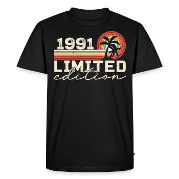 Vintage 1991 Cadeau Anniversaire 1991 Retro 1991 - T-shirt Premium bio Homme - noir - Devant - Nico (187cm)