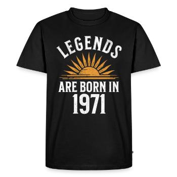 Des légendes sont nées en 1971 – idée cadeau - T-shirt Premium bio Homme - noir - Devant - Nico (187cm)