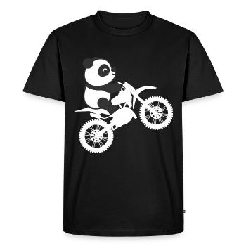 Panda Riding Motocross - T-shirt Premium bio Homme - noir - Devant - Nico (187cm)