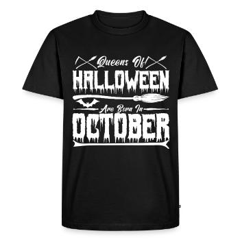 Halloween queens were born in October - Men's Premium Organic T-Shirt - black - Front - Nico (187cm)