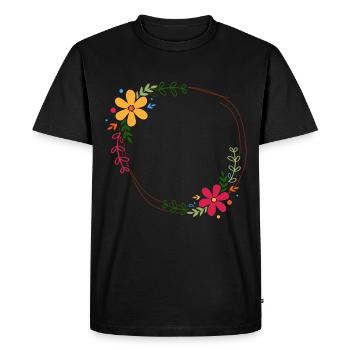 Couronne de fleurs de cercle pour vous concevoir - T-shirt Premium bio Homme - noir - Devant - Nico (187cm)