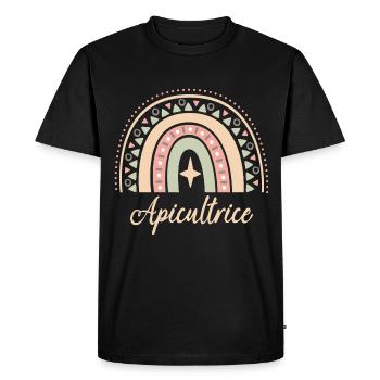 Cadeau Apicultrice. Boho Rainbow apicultrice. - T-shirt Premium bio Homme - noir - Devant - Nico (187cm)