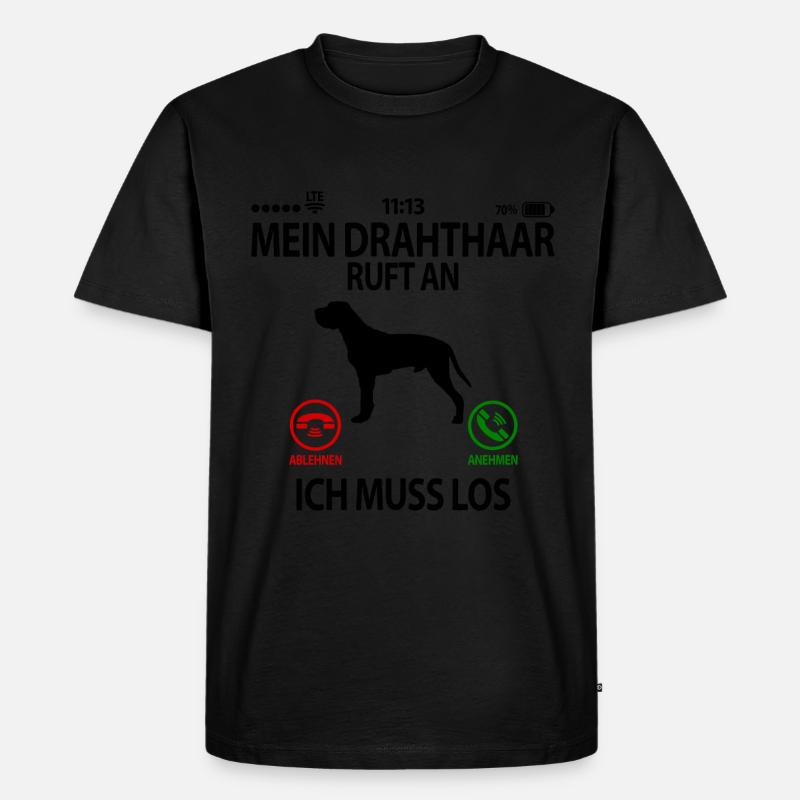 Deutsch Drahthaar Geschenkidee Lustig Spruch - Männer Premium Bio T-Shirt - Schwarz