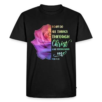 I Can Do All Things Through Christ LGBT Jésus - T-shirt Premium bio Homme - noir - Devant - Nico (187cm)