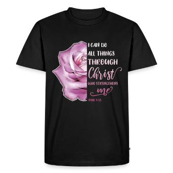 I Can Do All Things Through Christ LGBT Jésus - T-shirt Premium bio Homme - noir - Devant - Nico (187cm)