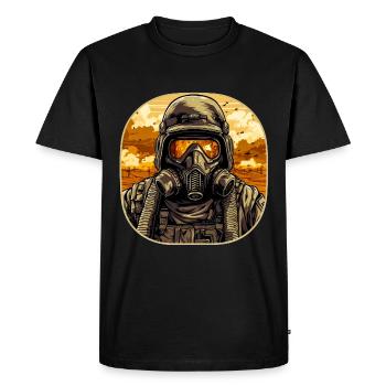 Soldier of War - Men's Premium Organic T-Shirt - black - Front - Nico (187cm)