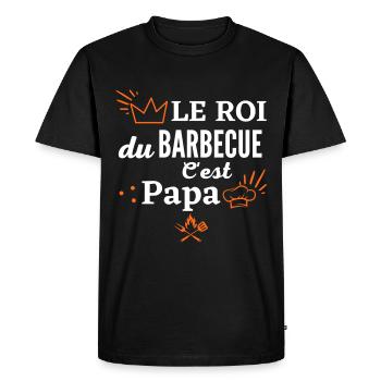 LE ROIdu barbecue c'est papa - T-shirt Premium bio Homme - noir - Devant - Nico (187cm)