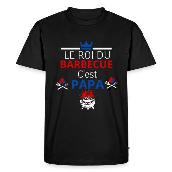 Tablier Papa barbecue - T-shirt Premium bio Homme - noir - Devant - Nico (187cm)