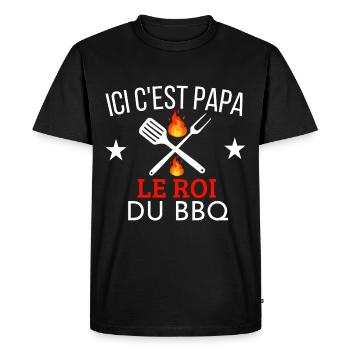Le Roi du barbecue papa - T-shirt Premium bio Homme - noir - Devant - Nico (187cm)