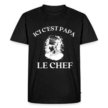 ICI C EST PAPA CUISINE - T-shirt Premium bio Homme - noir - Devant - Nico (187cm)
