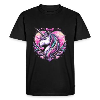 UNICORN FAIRY TALE PRINCESS CASTLE MAGIC CREATIVE - Men's Premium Organic T-Shirt - black - Front - Nico (187cm)