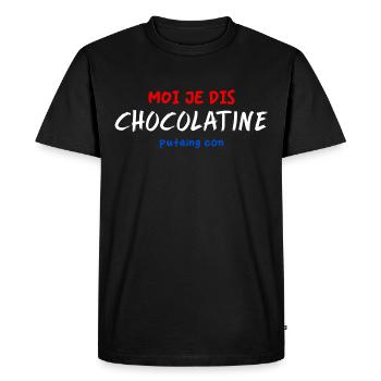 I say Chocolatine Putaing Con - Men's Premium Organic T-Shirt - black - Front - Nico (187cm)