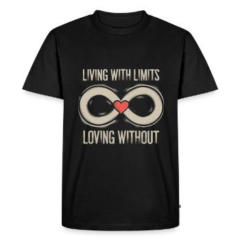 Vivre avec des limites, Aimer sans - T-shirt Premium bio Homme - noir - Devant - Nico (187cm)