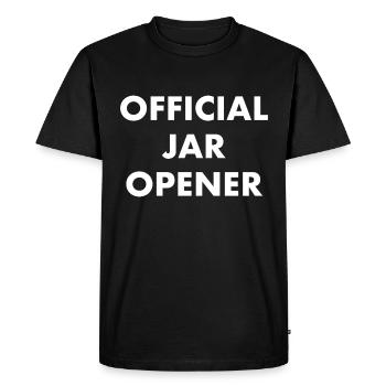 Ouvre-bocal officiel - T-shirt Premium bio Homme - noir - Devant - Nico (187cm)