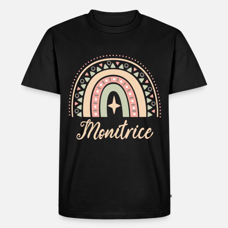 Cadeau Monitrice. Boho Rainbow monitrice. - T-shirt Premium bio Homme - noir