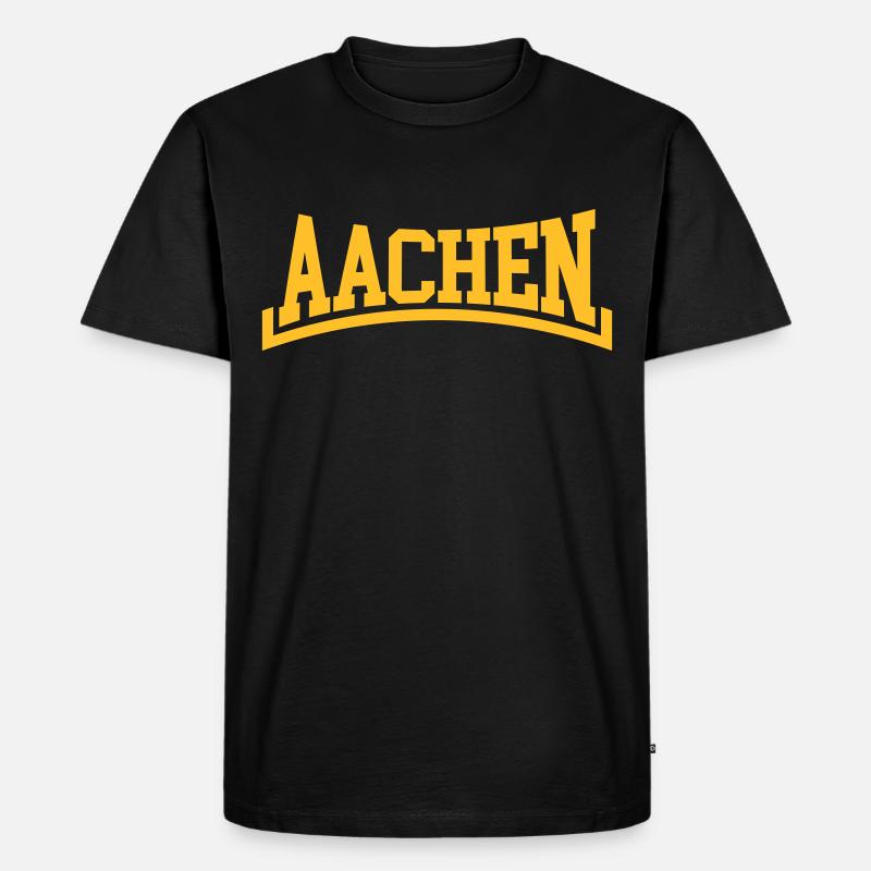 Aachen - Männer Premium Bio T-Shirt - Schwarz