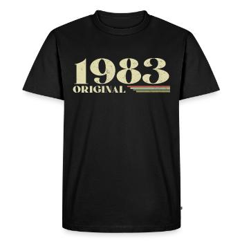 Original 1983 Vintage 1983 anniversaire 1983 rétro - T-shirt Premium bio Homme - noir - Devant - Nico (187cm)