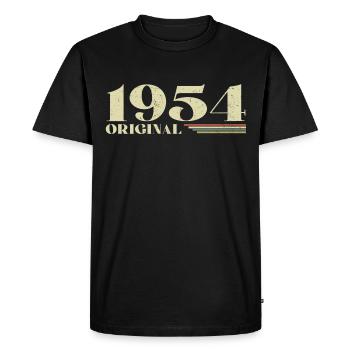 Original 1954 Vintage 1954 Birthday 1954 Retro - Men's Premium Organic T-Shirt - black - Front - Nico (187cm)
