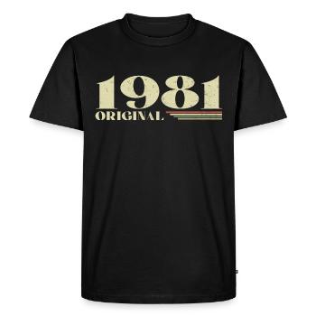 Original 1981 Vintage 1981 Retro Birthday 1981 - Men's Premium Organic T-Shirt - black - Front - Nico (187cm)