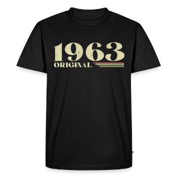 Original 1963 Vintage 1963 Birthday 1963 Retro - Men's Premium Organic T-Shirt - black - Front - Nico (187cm)