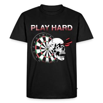 Funny Dart Discs Competition Darts - Men's Premium Organic T-Shirt - black - Front - Nico (187cm)