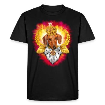 Teckel chien roi / teckel avec le roi - T-shirt Premium bio Homme - noir - Devant - Nico (187cm)