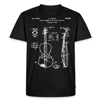 Tee shirt Joueur de Violon Vintage Imprimé 1932 - T-shirt Premium bio Homme - noir - Devant - Nico (187cm)