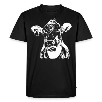 2reborn animal cow grazing animal farm steak cow wh - Men's Premium Organic T-Shirt - black - Front - Nico (187cm)