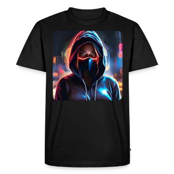 Fille Cyberpunk Cool - T-shirt Premium bio Homme - noir - Devant - Nico (187cm)