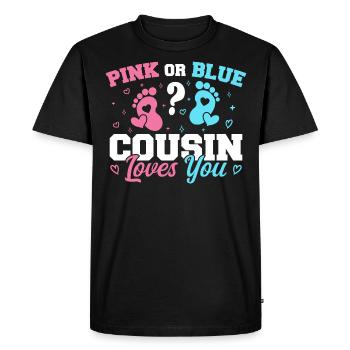 Pink Or Blue Cousin Loves You - Cousin - T-shirt Premium bio Homme - noir - Devant - Nico (187cm)