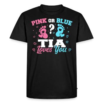 Pink Or Blue Tia Loves You - Tia Aunt - T-shirt Premium bio Homme - noir - Devant - Nico (187cm)