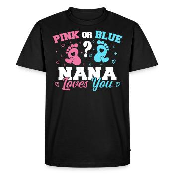 Pink Or Blue Nana Loves You - Nana Grandma - T-shirt Premium bio Homme - noir - Devant - Nico (187cm)