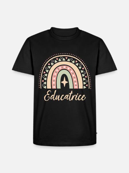 Cadeau Educatrice. Boho Rainbow éducatrice. - T-shirt Premium bio Homme - noir
