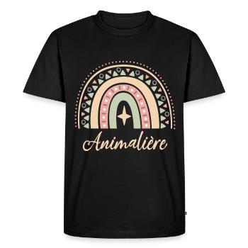 Cadeau Animalière. Boho Rainbow animalière. - T-shirt Premium bio Homme - noir - Devant - Nico (187cm)
