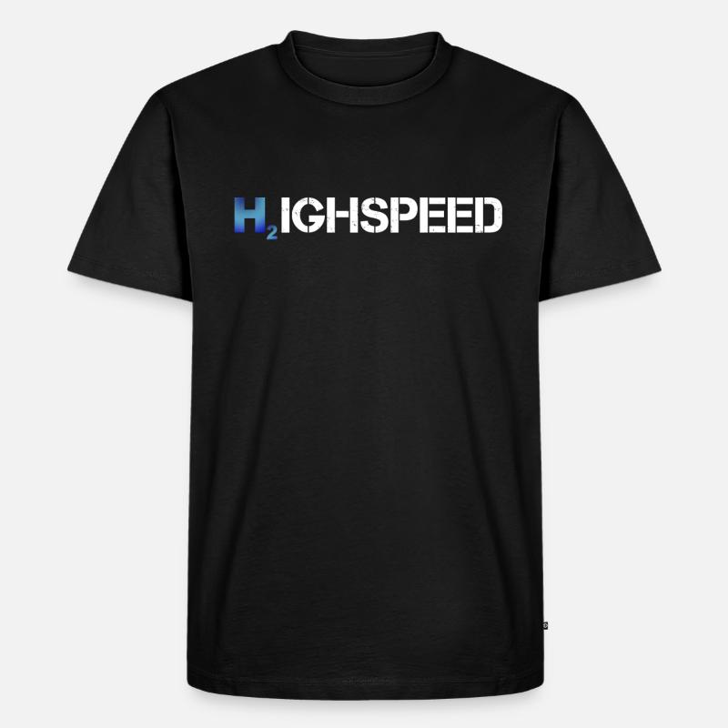 Highspeed Wasserstoff - Männer Premium Bio T-Shirt - Schwarz
