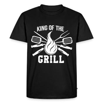 The King at the Grill - Men's Premium Organic T-Shirt - black - Front - Nico (187cm)