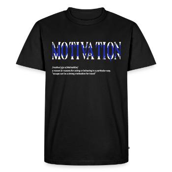 Motivation - Men's Premium Organic T-Shirt - black - Front - Nico (187cm)